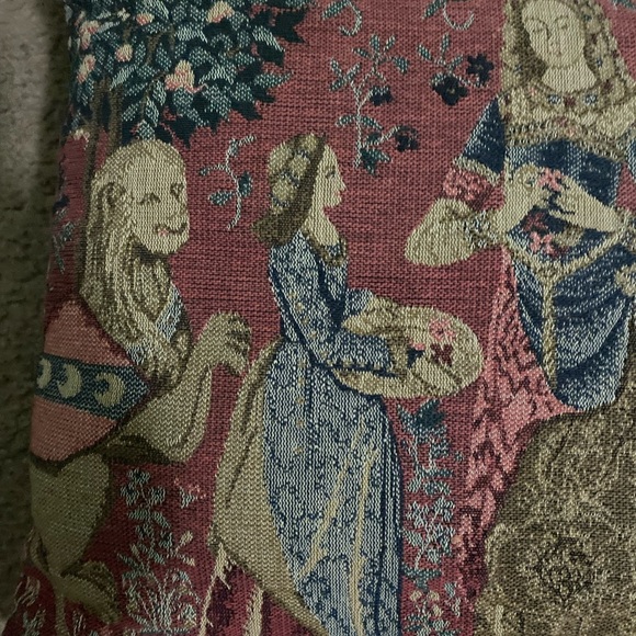 The Smell The Lady at The Unicorn 1 Large French MCM Tapestry Pillow Sham 16x16 - Picture 6 of 13